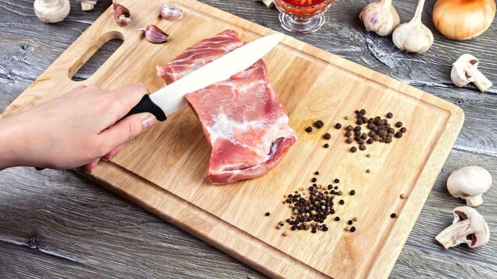Cutting Meat on Wood Cutting Boards